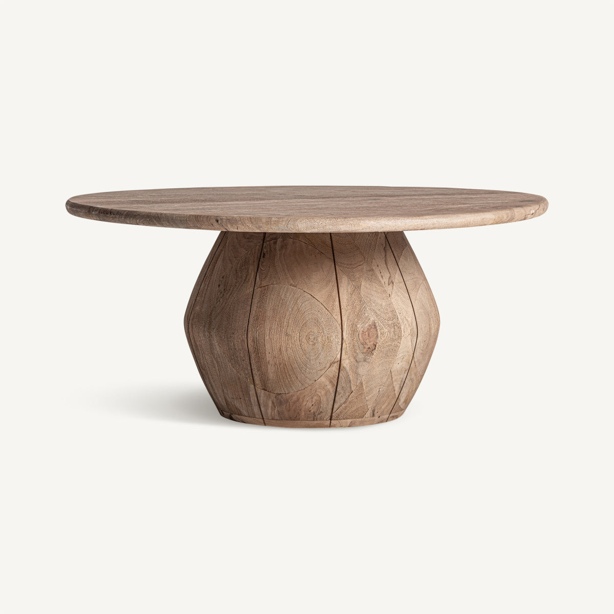 Table basse ronde en manguier | VICAL Jacquard - Image 1