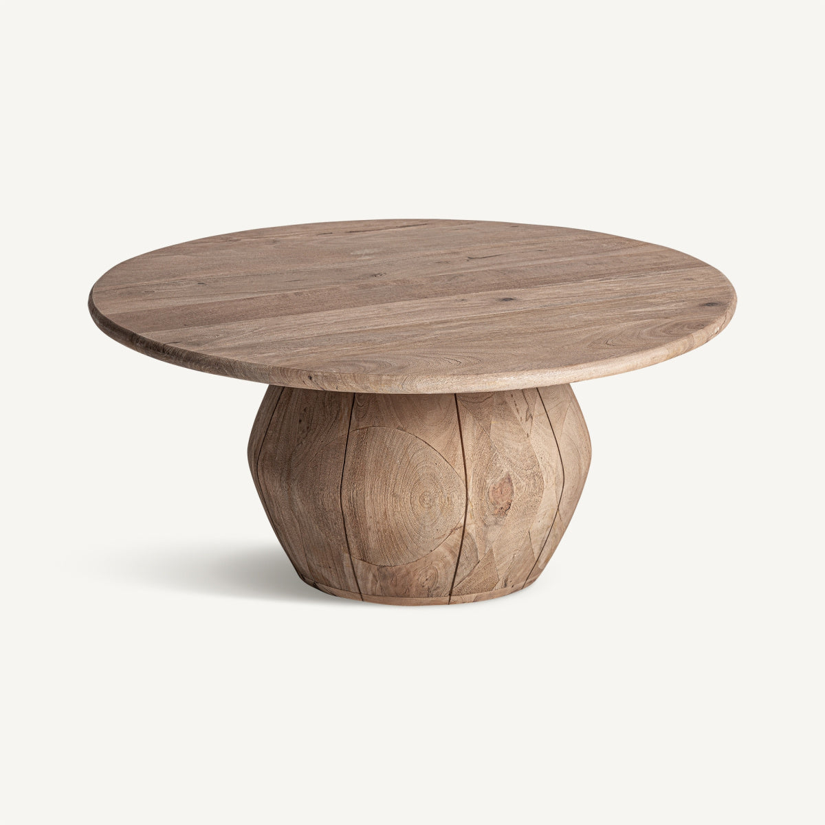 Table basse ronde en manguier | VICAL Jacquard - Image 3