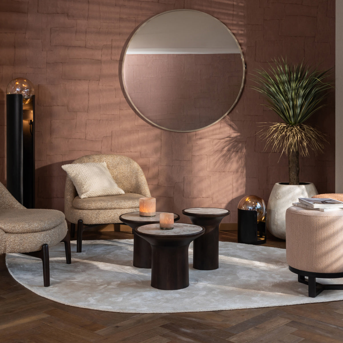 Table d'appoint en manguier et marbre | Dôme Deco Hawera M - Image 2