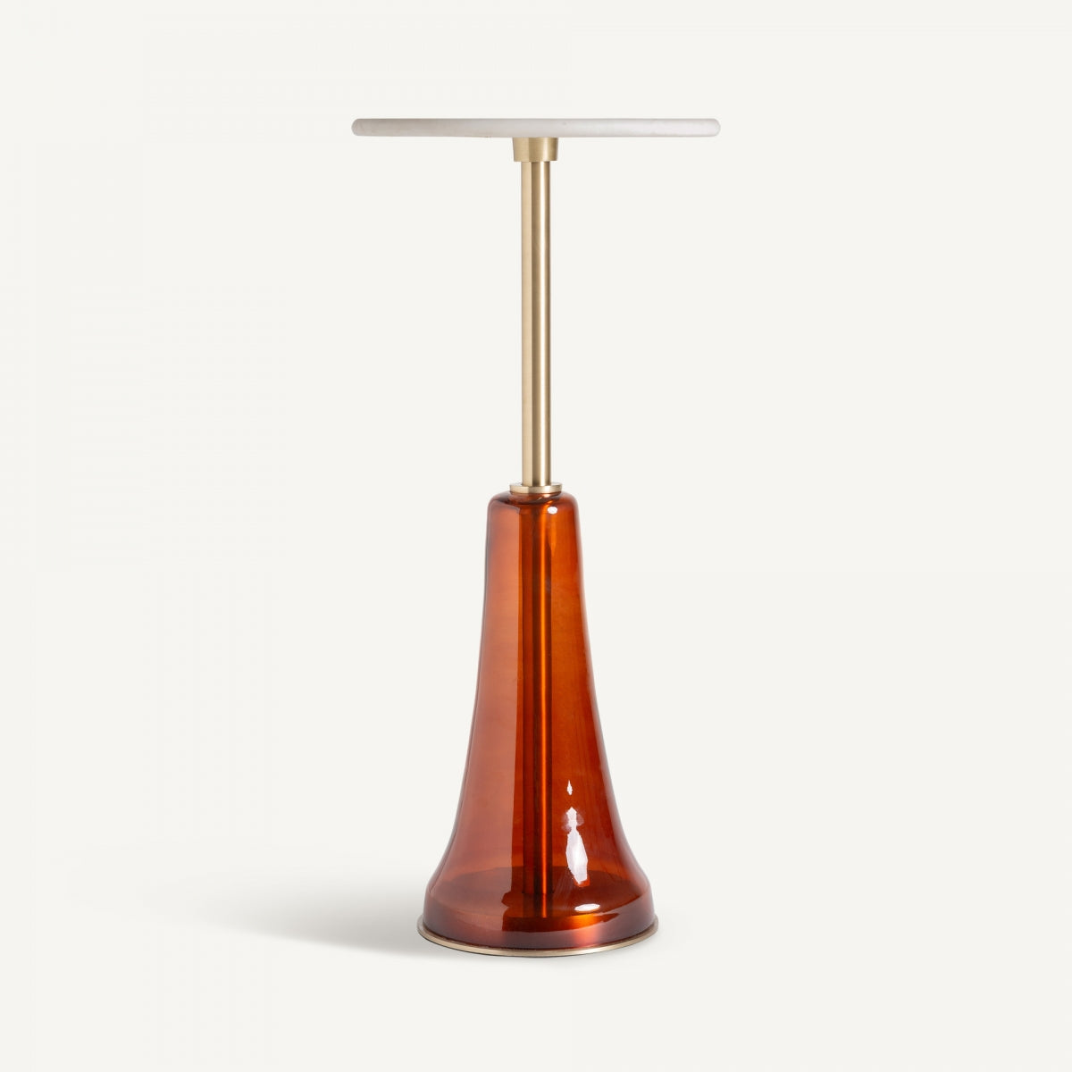 Table d'appoint en marbre et verre ambré | VICAL Colmar - Image 1