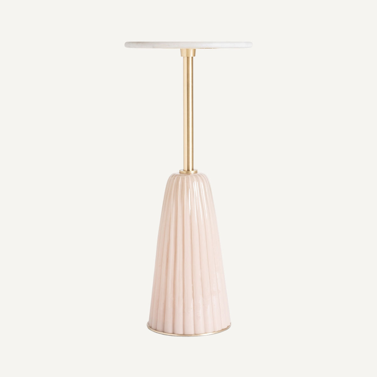 Table d'appoint en marbre et verre rose | VICAL Sintra - Image 1