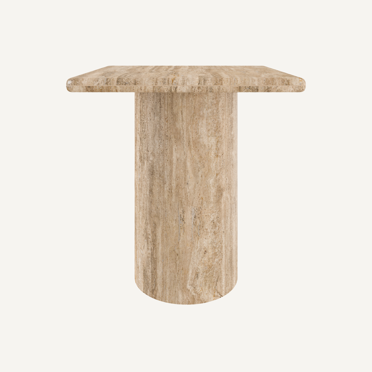 Table d'appoint en travertin | Dôme Deco Bega M - Image 1