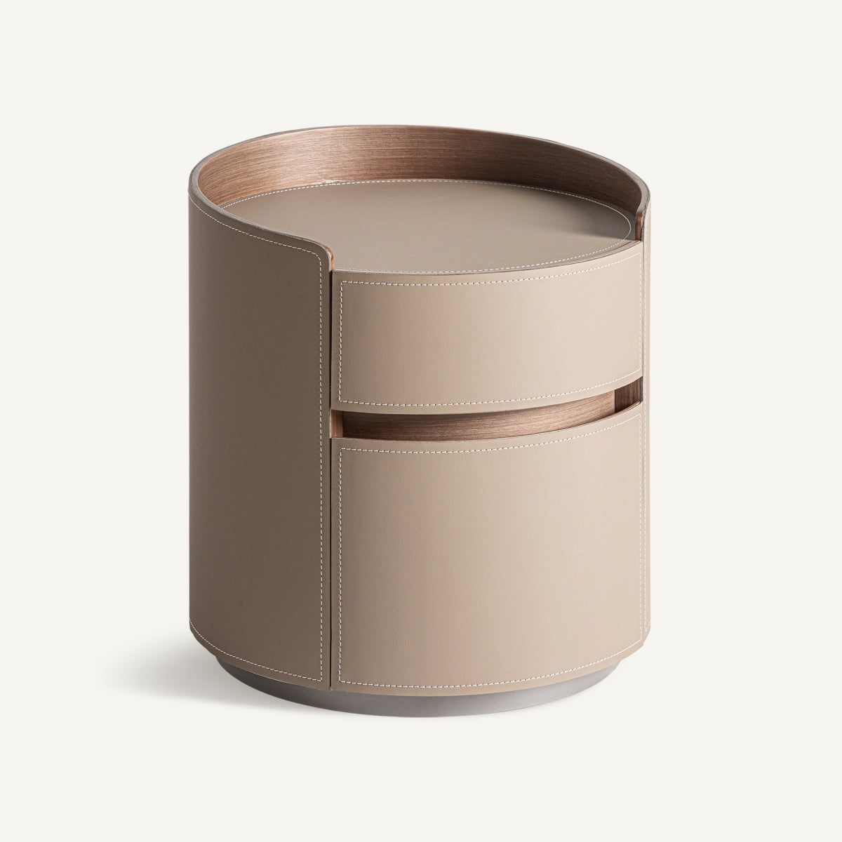 Table de chevet en cuir crème | Vical Kandern - Image 2