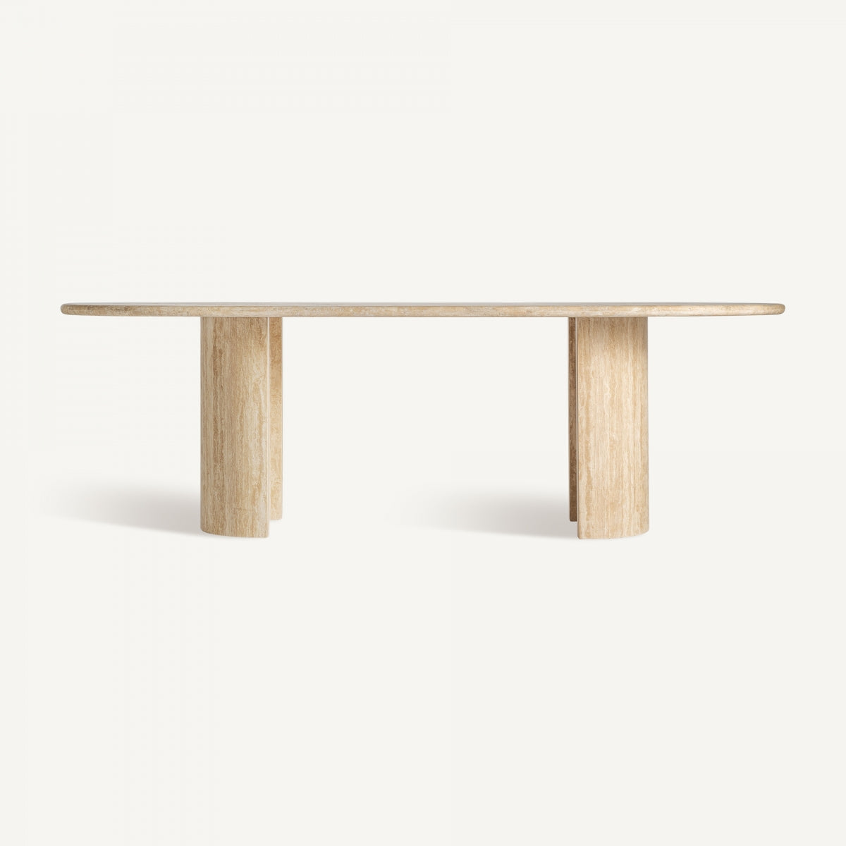 Table de salle à manger en travertin beige | Vical Thiennes - Image 1